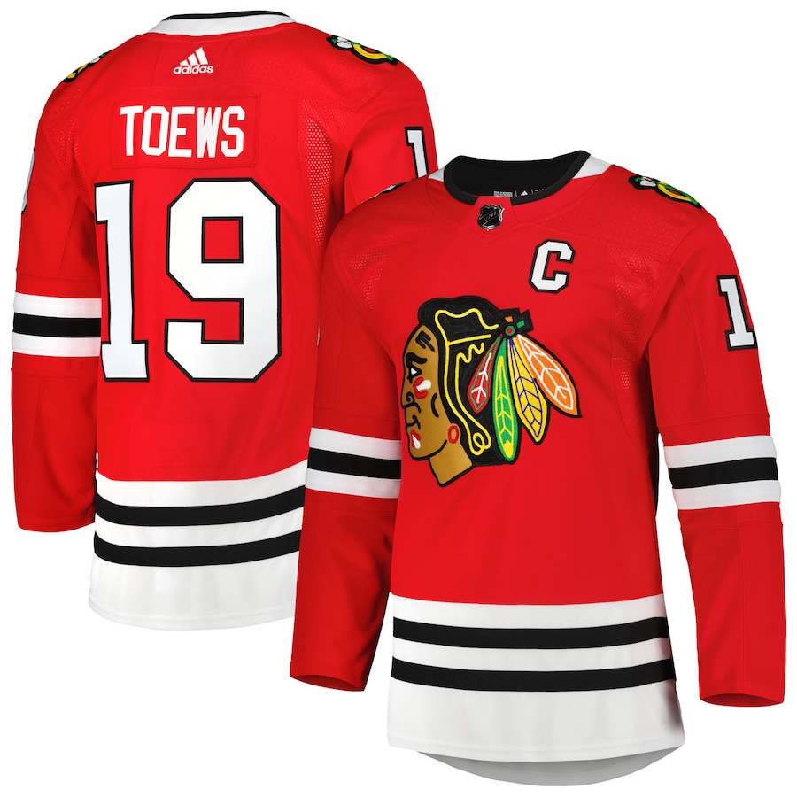 Men's Chicago Blackhawks Jonathan Toews adidas Red Home Primegreen Authentic Player Jersey - ujerseystore