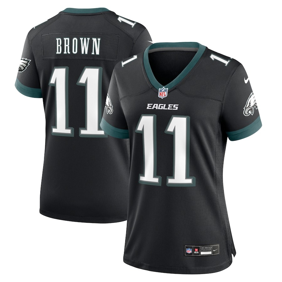 Women's Philadelphia Eagles A.J. Brown Nike Black Alternate Game Jersey - ujerseystore