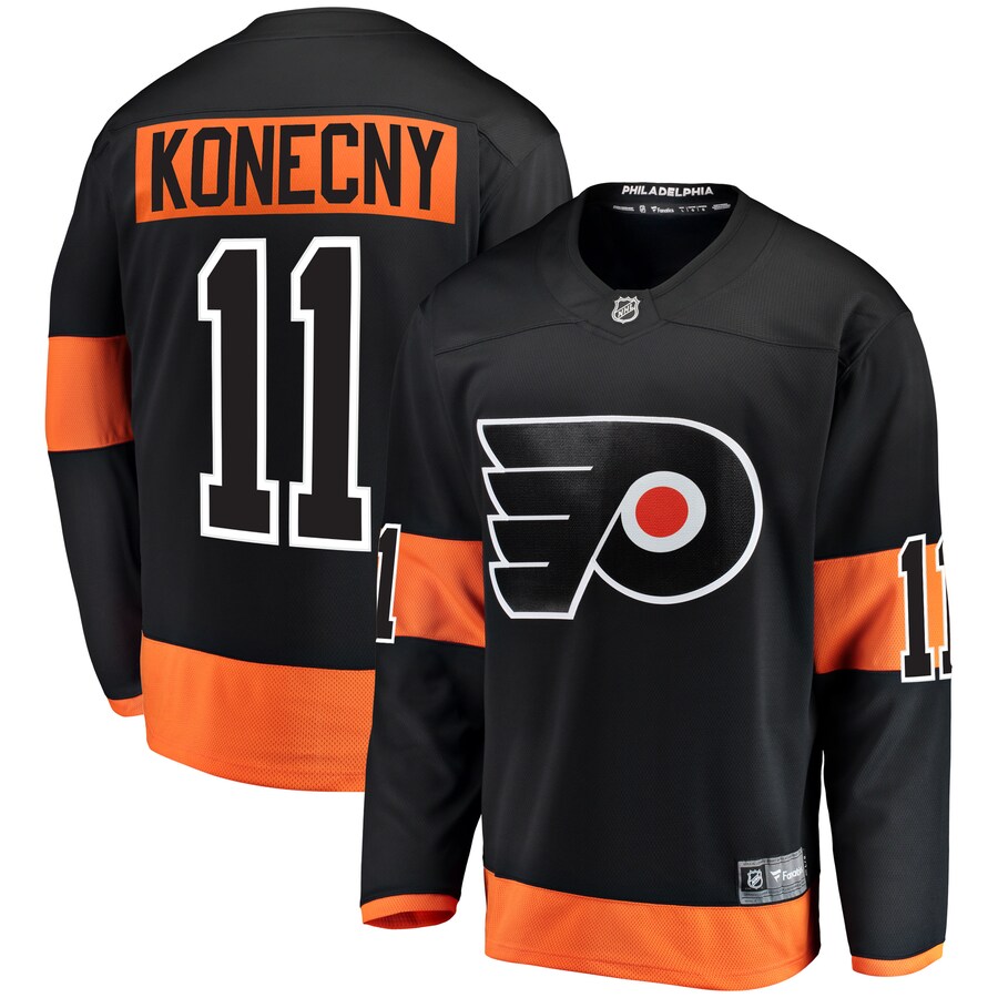 Men's Philadelphia Flyers Travis Konecny Fanatics Branded Black Alternate Breakaway Player Jersey - ujerseystore