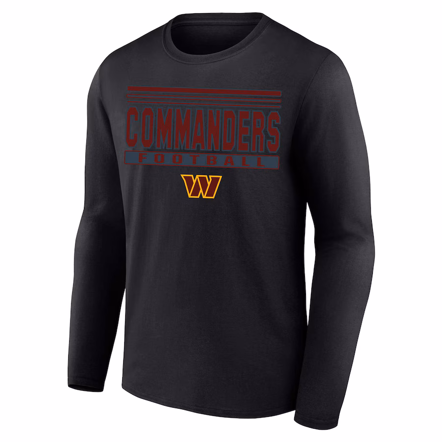 Men's Washington Commanders  Profile Black Big & Tall Pop Long Sleeve T-Shirt - ujerseystore