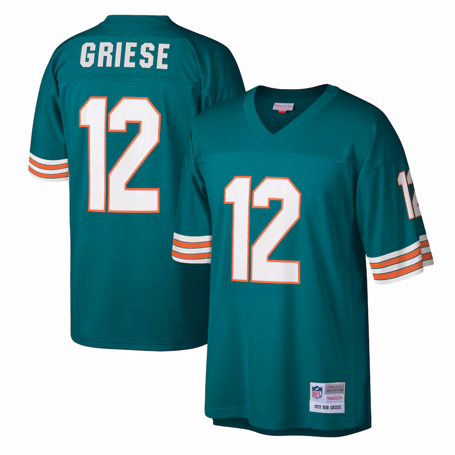 Men's Miami Dolphins Bob Griese Mitchell & Ness Aqua Legacy Replica Jersey - ujerseystore