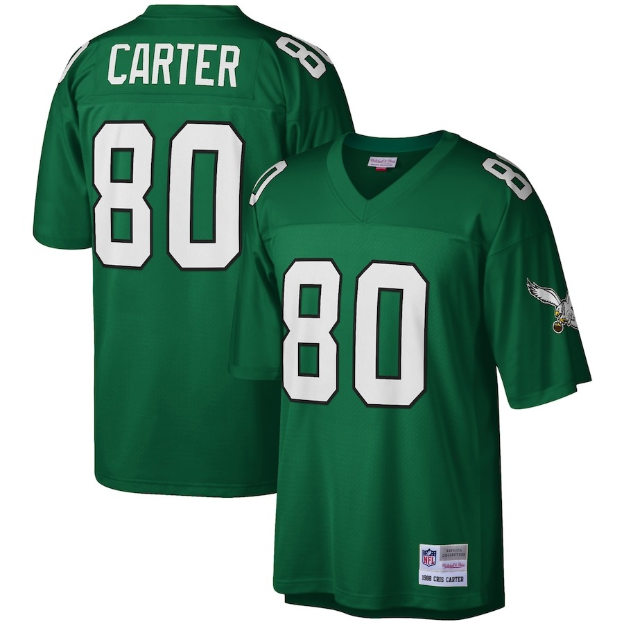 Men's Philadelphia Eagles Cris Carter Mitchell & Ness Kelly Green Legacy Replica Jersey - ujerseystore