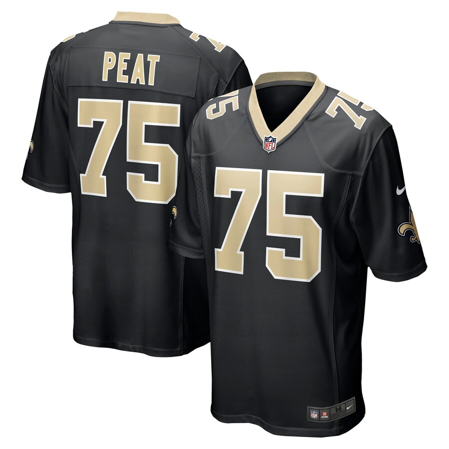 Men's New Orleans Saints Andrus Peat Nike Black Game Jersey - ujerseystore