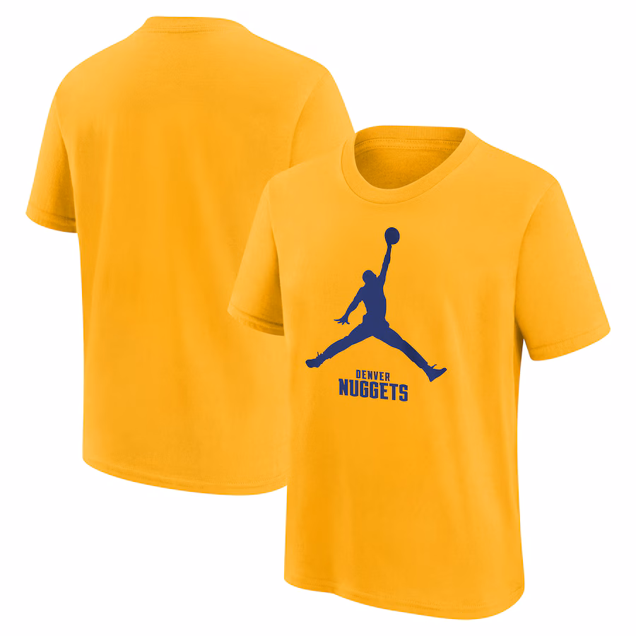 Youth Denver Nuggets Jordan Brand Gold Essential Jumpman Logo T-Shirt - ujerseystore