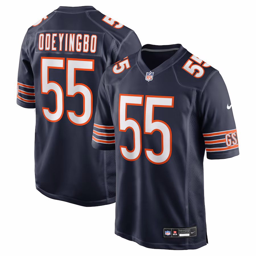Men's Chicago Bears Dayo Odeyingbo Nike Navy Team Game Jersey - ujerseystore