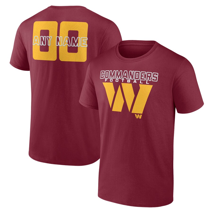 Men's Washington Commanders Burgundy Stellar Personalized Name & Number T-Shirt - ujerseystore