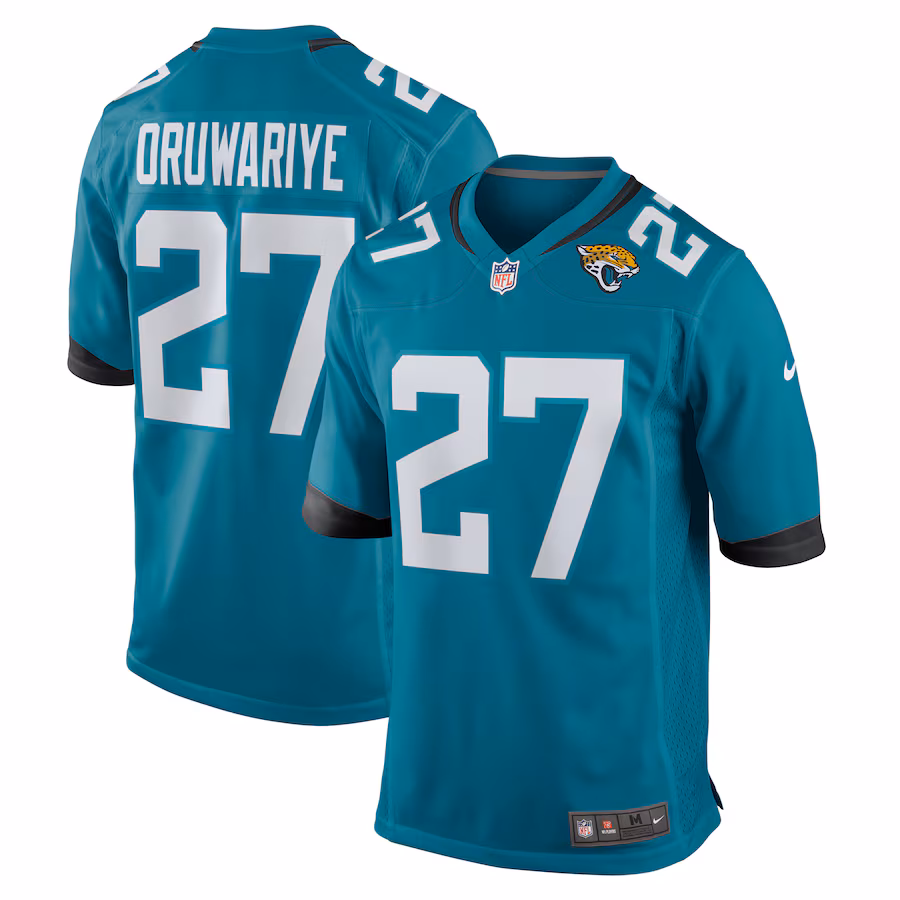 Men's Jacksonville Jaguars Amani Oruwariye Nike  Teal  Game Jersey - ujerseystore