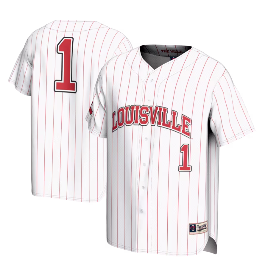 #1 Louisville Cardinals GameDay Greats Youth Lightweight Baseball Fashion Jersey - White - ujerseystore