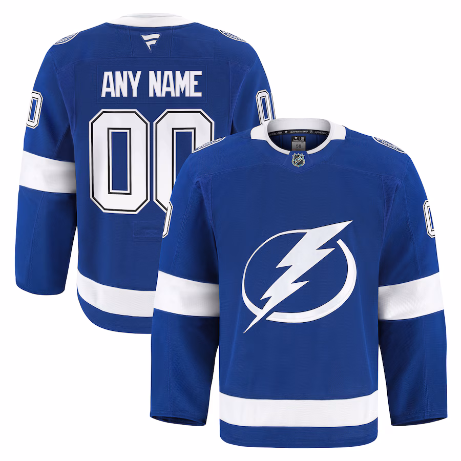 Men's Tampa Bay Lightning Fanatics Blue Home Authentic Pro Custom Jersey - ujerseystore
