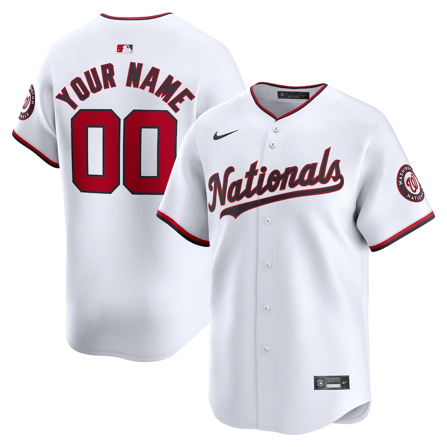 Men's Washington Nationals Nike White Home Limited Custom Jersey - ujerseystore