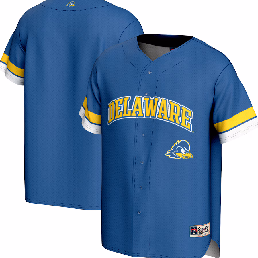 Men's GameDay Greats Royal Delaware Fightin' Blue Hens Spirit Baseball Jersey - ujerseystore