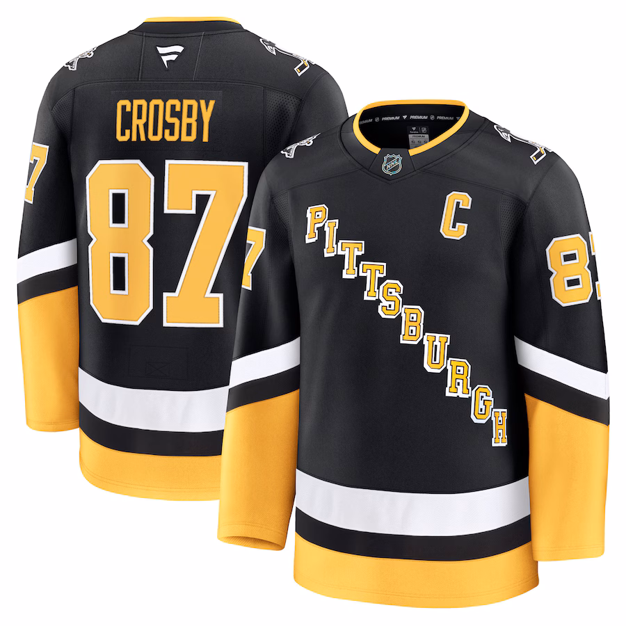 Men's Pittsburgh Penguins Sidney Crosby Fanatics Black Alternate Premium Jersey - ujerseystore