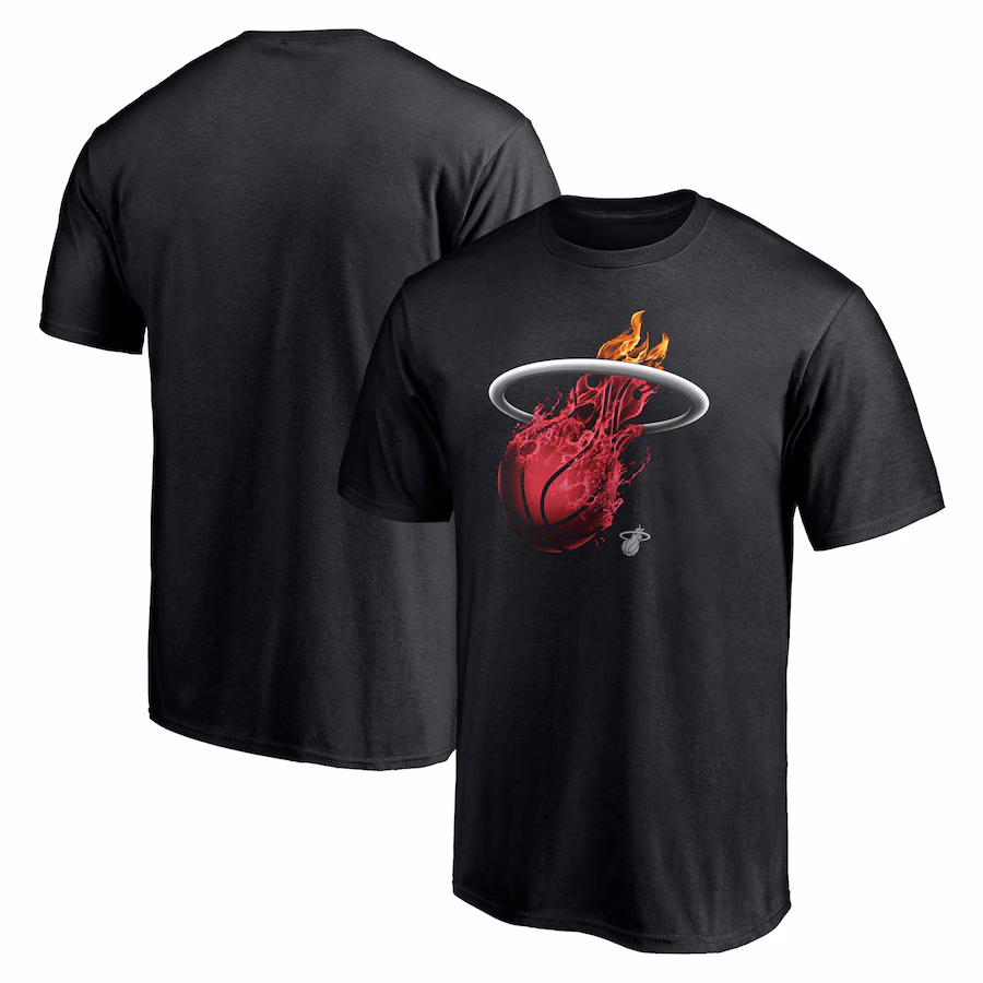 Men's Miami Heat  Black Midnight Mascot T-Shirt - ujerseystore