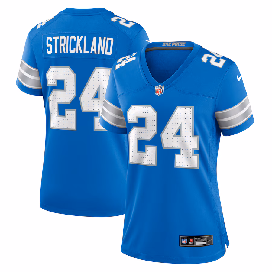 Women's Detroit Lions Loren Strickland Nike Blue Team Game Jersey - ujerseystore