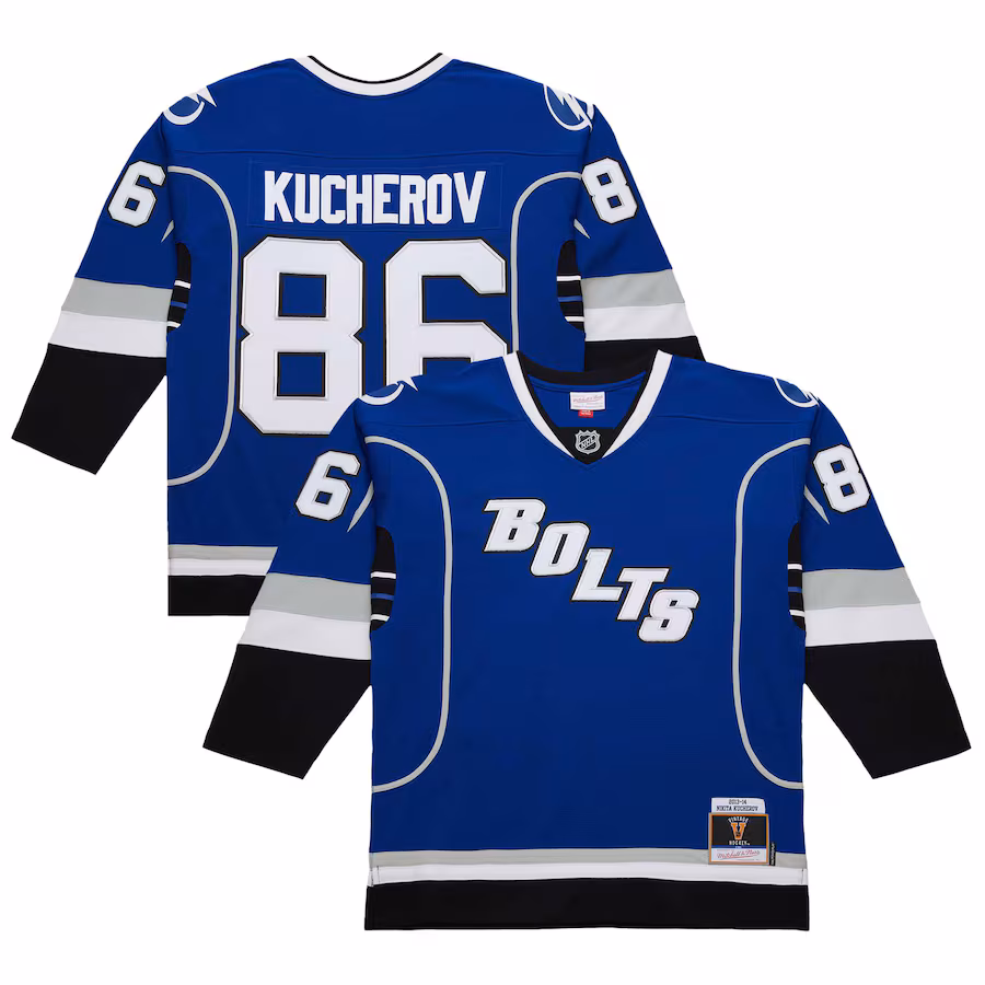Men's Tampa Bay Lightning Nikita Kucherov Blue 2013-14 Power Play Jersey - ujerseystore