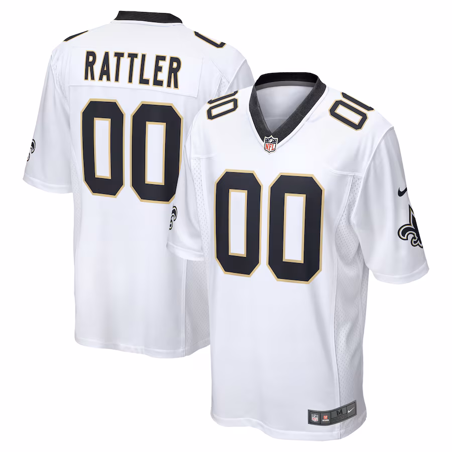 Men's New Orleans Saints Spencer Rattler Nike White 2024 NFL Draft Game Player Jersey - ujerseystore