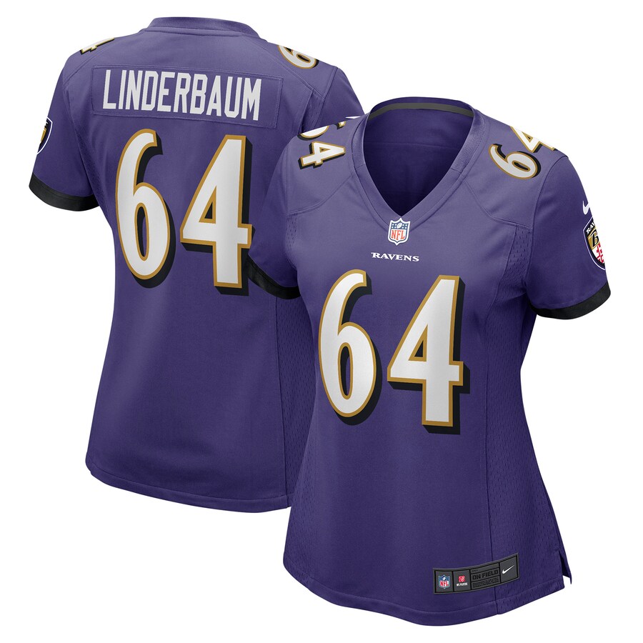 Women's Baltimore Ravens Tyler Linderbaum Nike Purple Player Game Jersey - ujerseystore