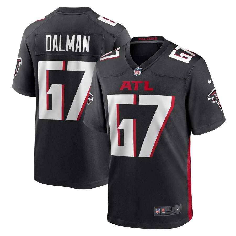 Men's Atlanta Falcons Drew Dalman Nike Black Game Jersey - ujerseystore