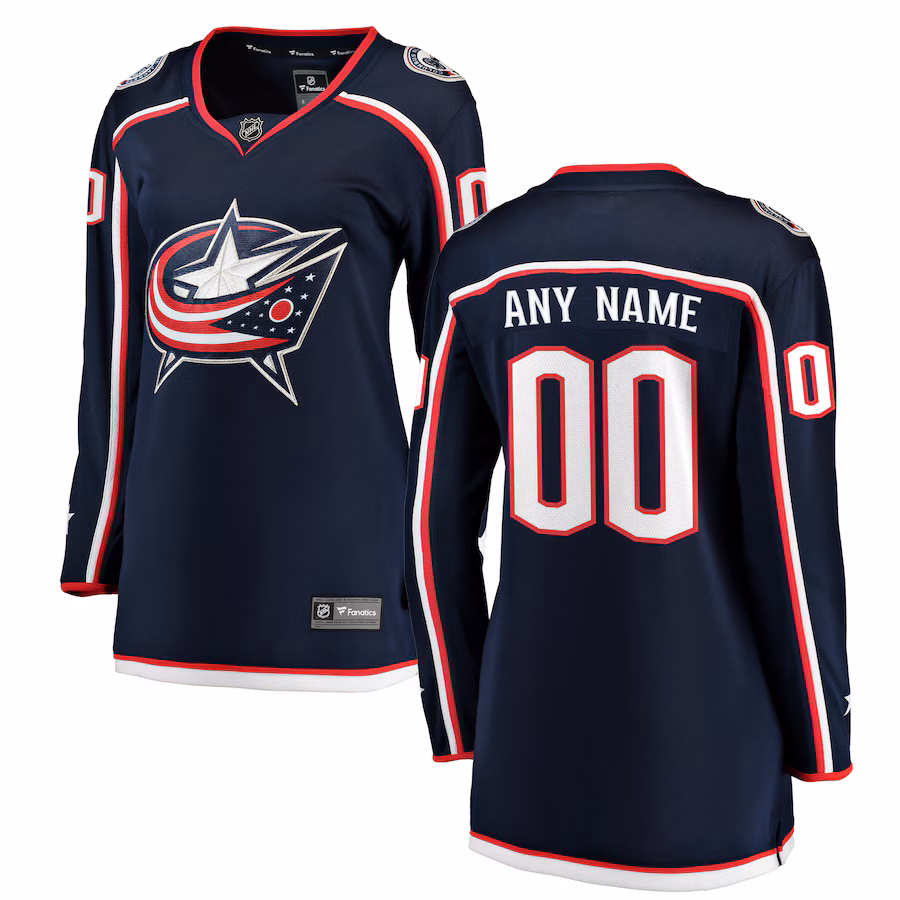 Women's Columbus Blue Jackets Fanatics Navy Home Breakaway Custom Jersey - ujerseystore