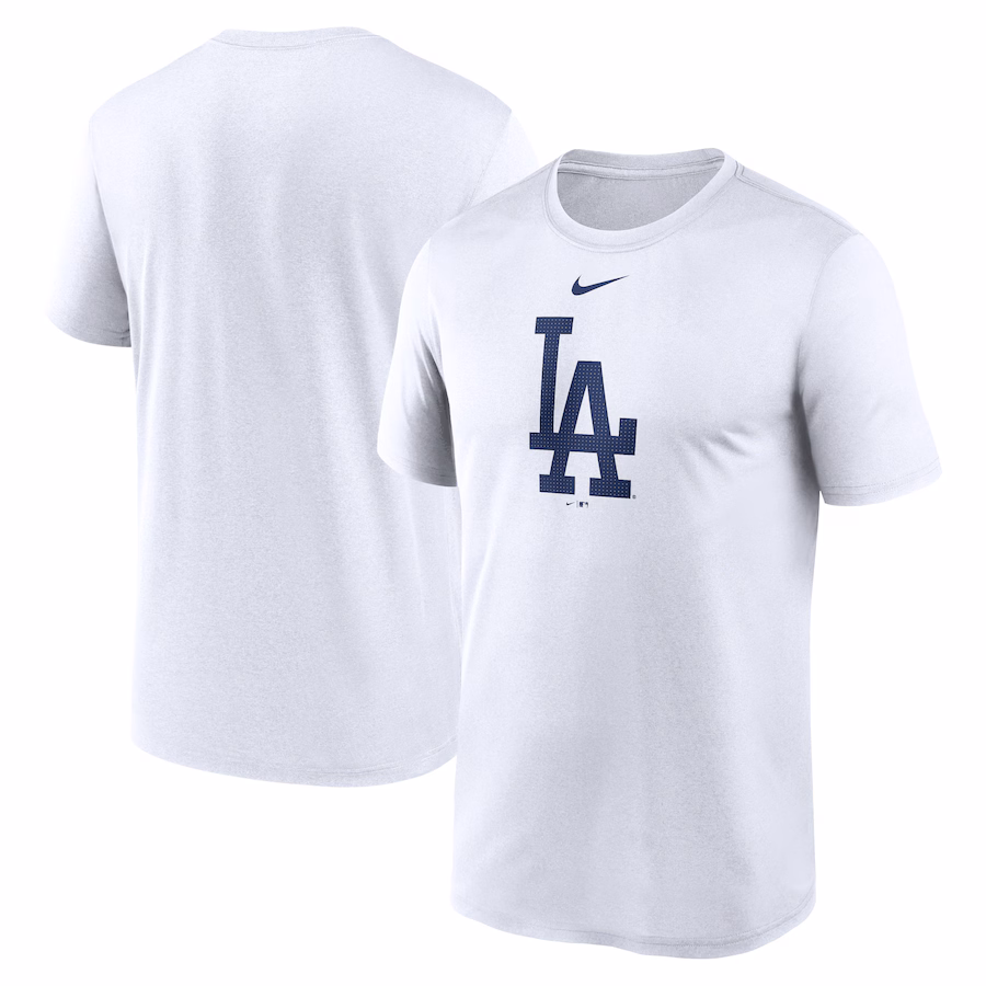 Men's Los Angeles Dodgers Nike White Legend Fuse Large Logo Performance T-Shirt - ujerseystore