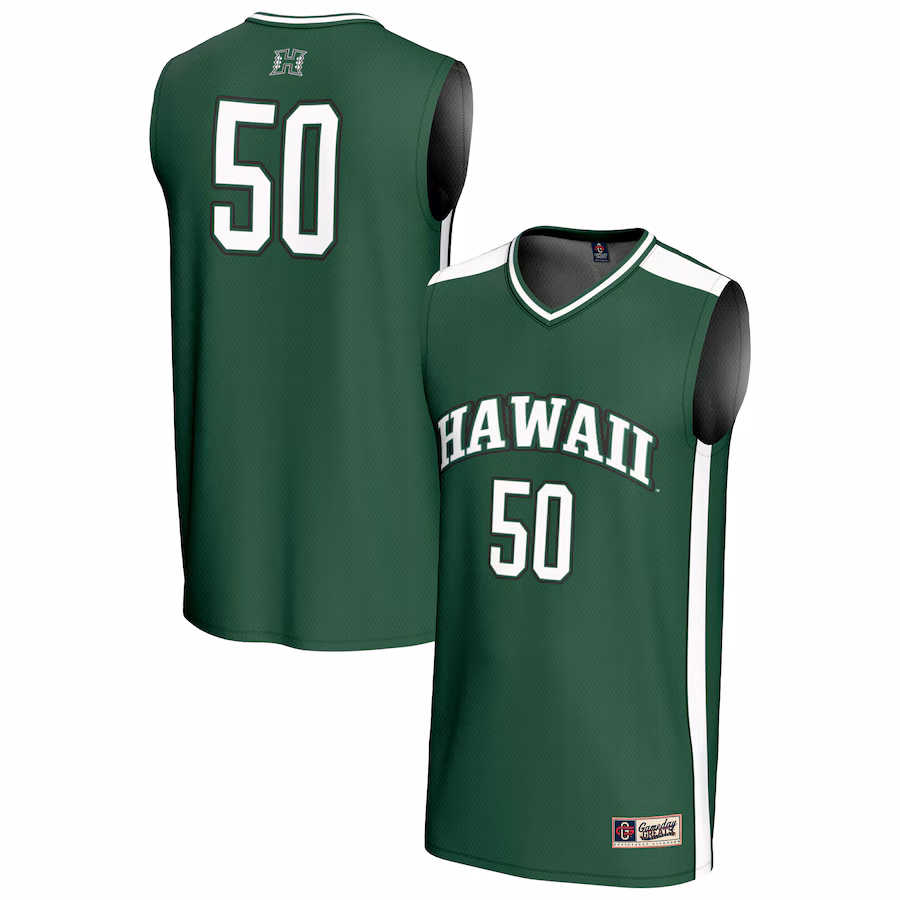 Unisex GameDay Greats #50 Green Hawaii Rainbow Warriors Lightweight Collegiate Basketball Fashion Jersey - ujerseystore
