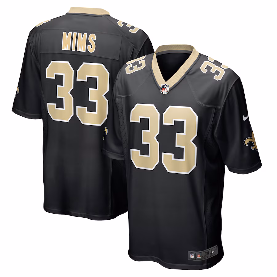 Men's New Orleans Saints Jordan Mims Nike Black Game Jersey - ujerseystore