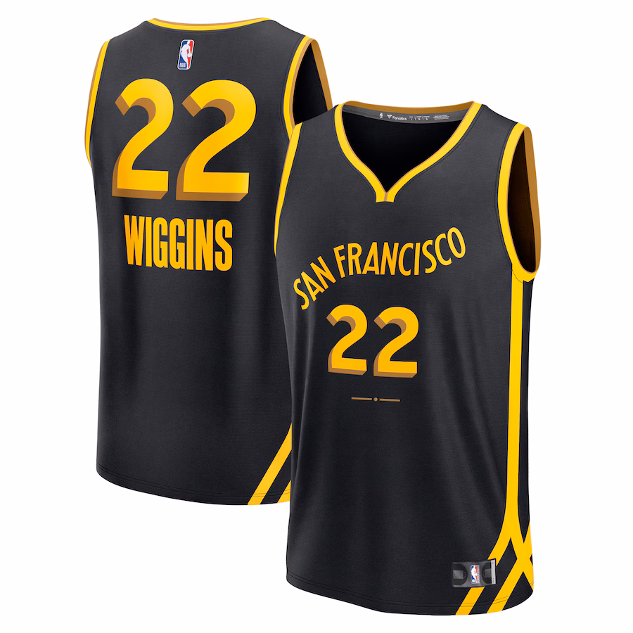 Men's Golden State Warriors Andrew Wiggins Fanatics Black Fast Break Jersey - City Edition - ujerseystore