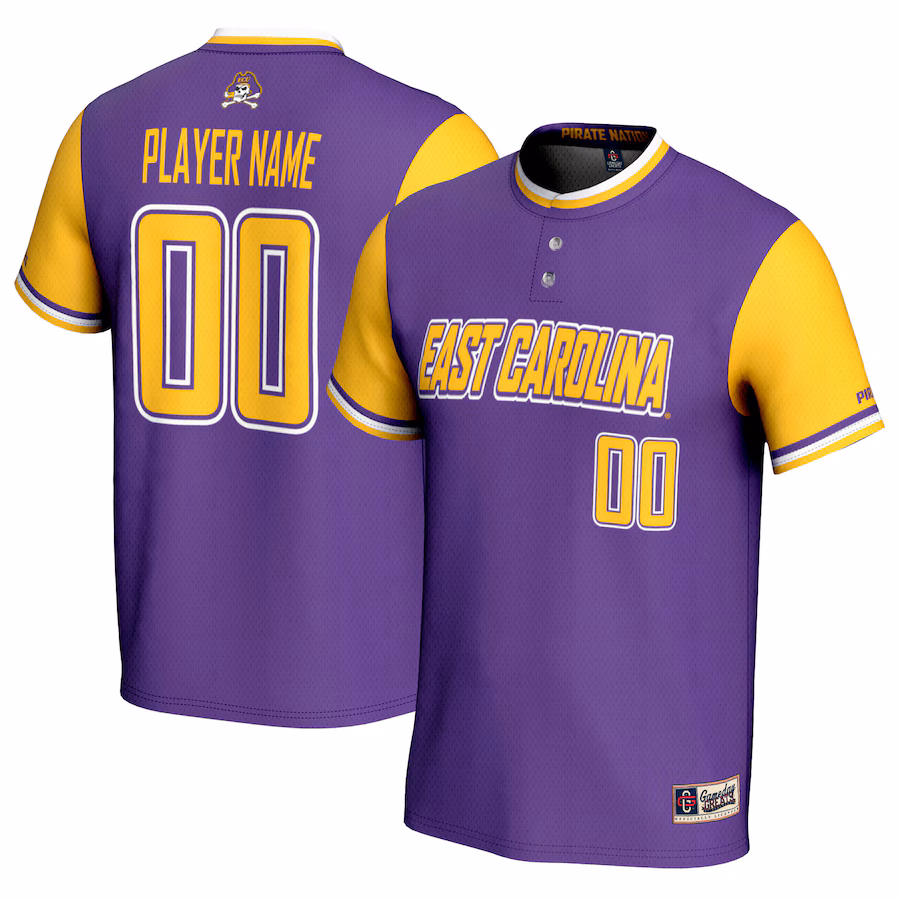 ECU Pirates GameDay Greats Youth NIL Pick-A-Player Lightweight Softball Jersey - Purple - ujerseystore