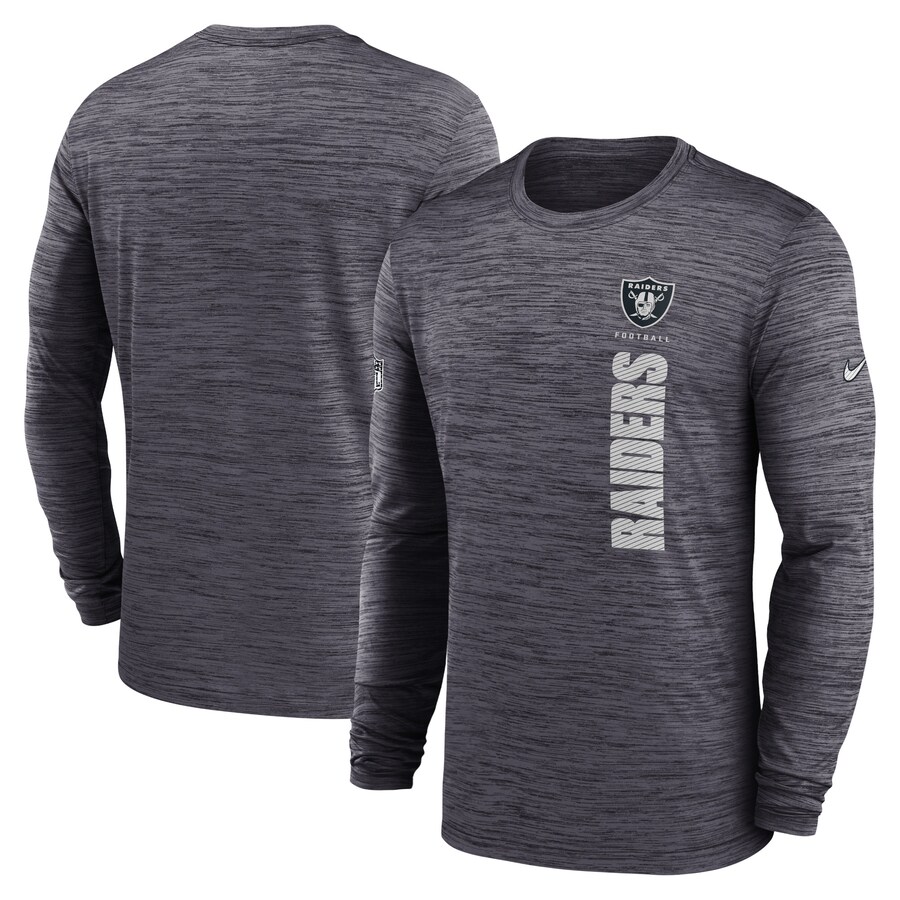 Men's Las Vegas Raiders Nike Black 2024 Sideline Velocity Performance Long Sleeve T-Shirt - ujerseystore