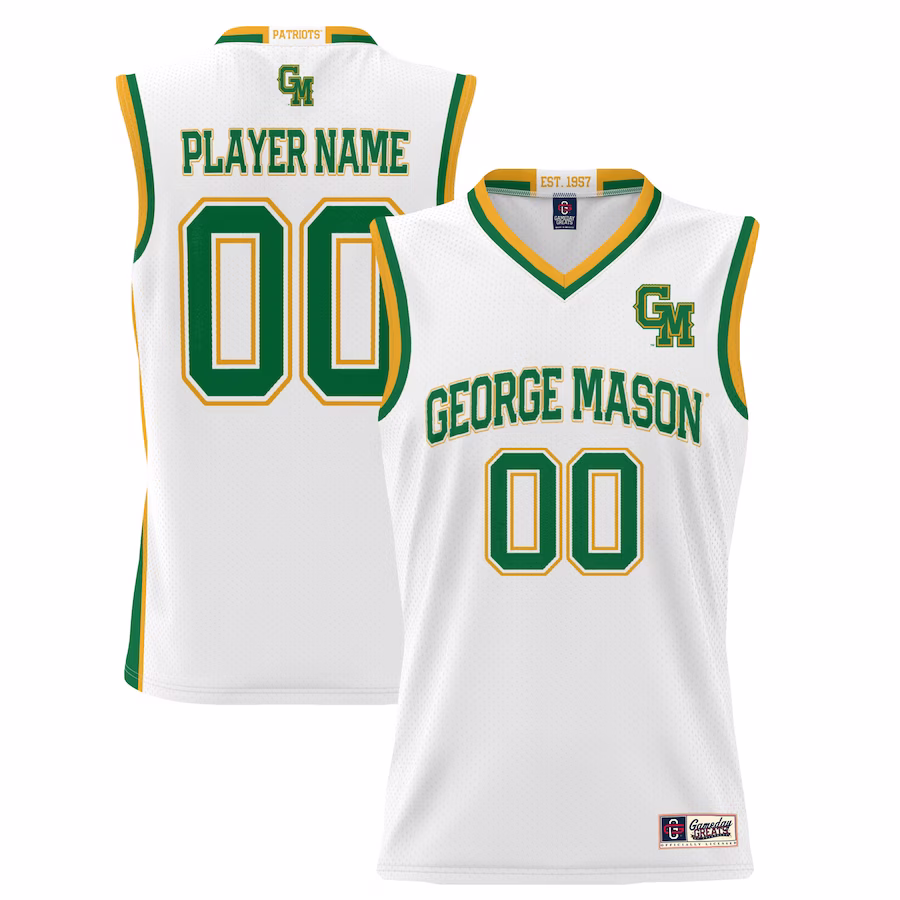 George Mason Patriots GameDay Greats Youth NIL Pick-A-Player Lightweight Basketball Jersey - White - ujerseystore