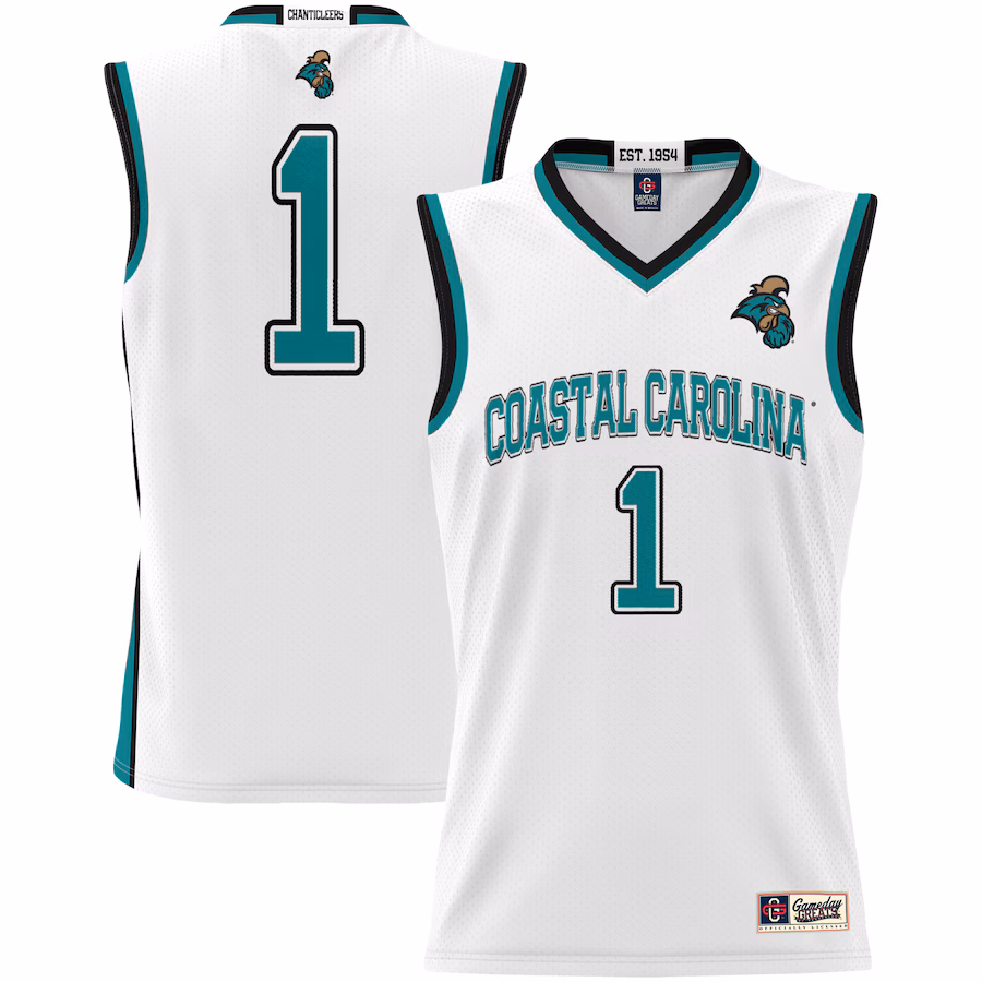 Youth  GameDay Greats White  Coastal Carolina Chanticleers #1 Basketball Jersey - ujerseystore