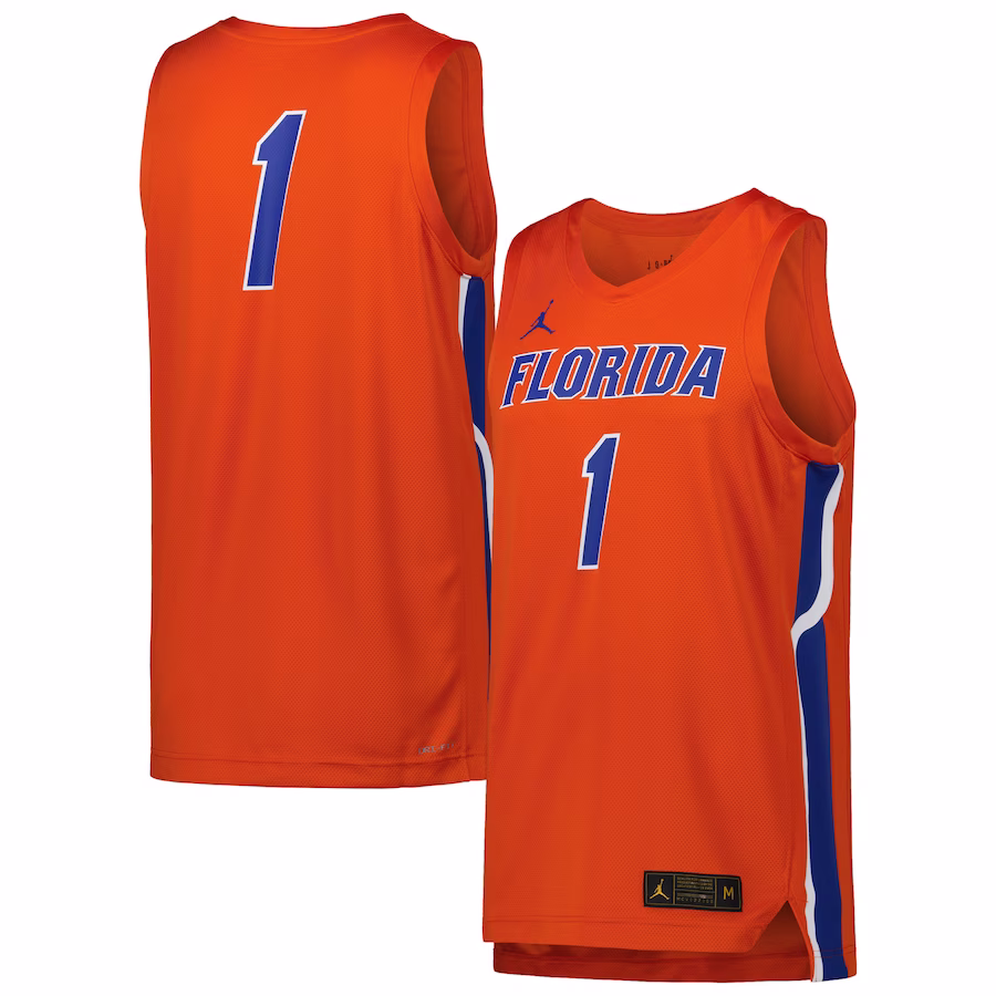 #1 Florida Gators Jordan Brand Team Replica Basketball Jersey - Orange - ujerseystore