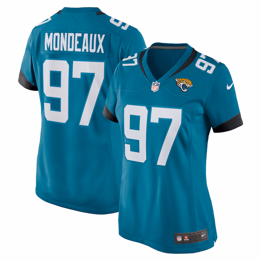 Women's Jacksonville Jaguars Henry Mondeaux Nike  Teal  Game Jersey - ujerseystore