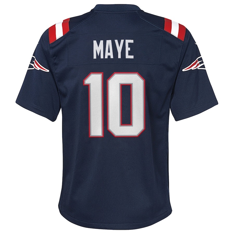 Youth New England Patriots Drake Maye Nike Navy 2024 NFL Draft First Round Pick Player Game Jersey - ujerseystore