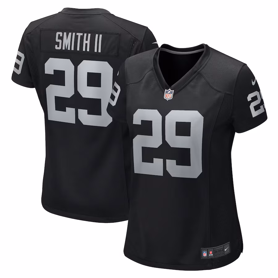 Women's Las Vegas Raiders Christopher Smith II Nike  Black Team Game Jersey - ujerseystore