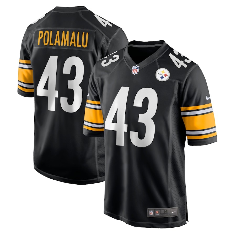 Men's Pittsburgh Steelers Troy Polamalu Nike Black Retired Player Game Jersey - ujerseystore