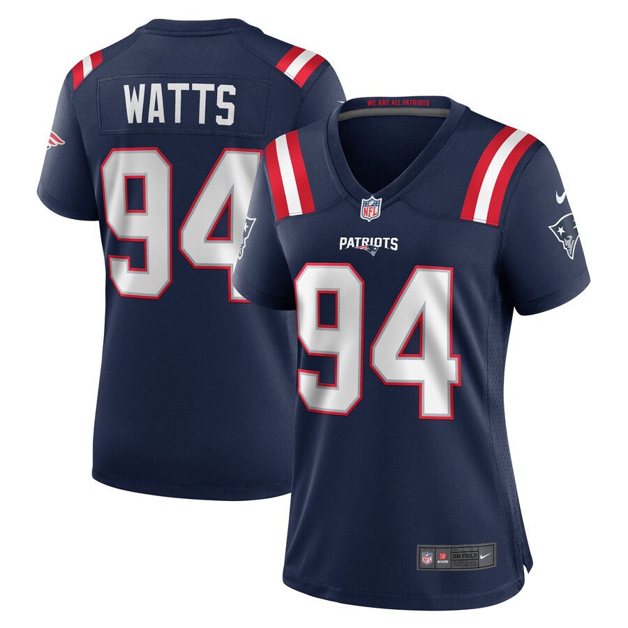 Women's New England Patriots Armon Watts Nike Navy Game Jersey - ujerseystore