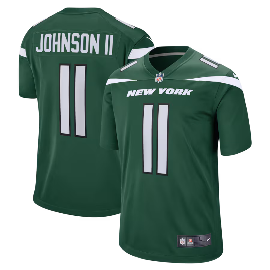Men's New York Jets Jermaine Johnson II Nike Gotham Green Game Jersey - ujerseystore