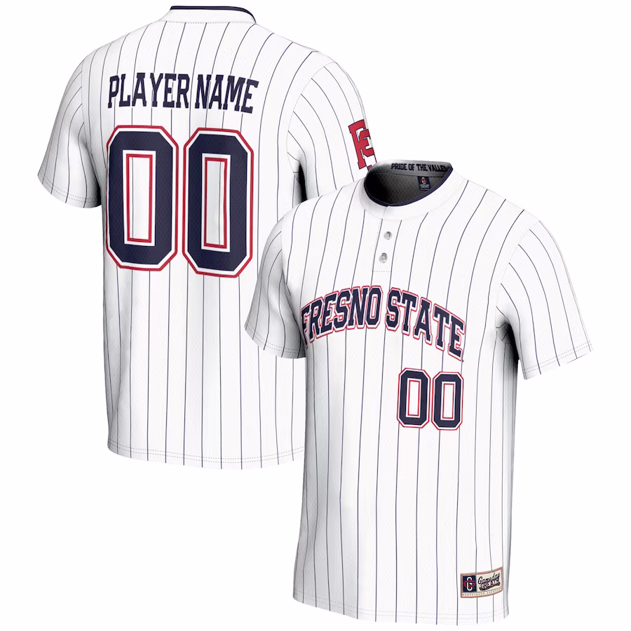 Fresno State Bulldogs GameDay Greats Youth NIL Pick-A-Player Lightweight Softball Jersey - White - ujerseystore