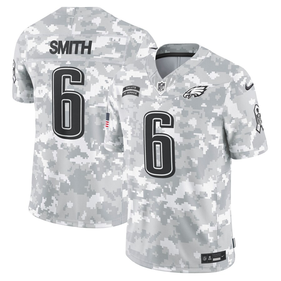 Men's Philadelphia Eagles DeVonta Smith Nike Arctic Camo 2024 Salute to Service Limited Jersey - ujerseystore