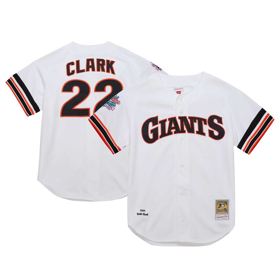 Men's San Francisco Giants Will Clark Mitchell & Ness White Cooperstown Collection 1989 Authentic Jersey - ujerseystore