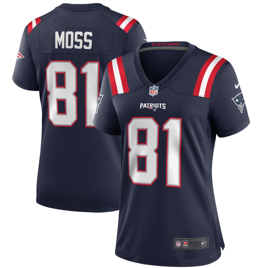 Women's New England Patriots Randy Moss Nike Navy Game Retired Player Jersey - ujerseystore
