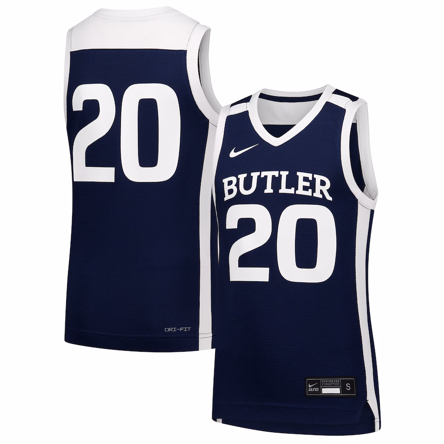 Youth Nike #20 Navy Butler Bulldogs Replica Basketball Jersey - ujerseystore
