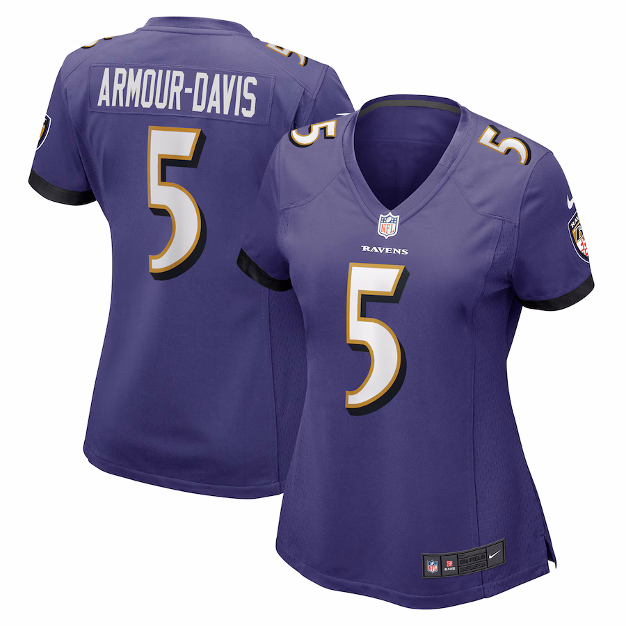 Women's Baltimore Ravens Jalyn Armour-Davis Nike Purple Game Player Jersey - ujerseystore