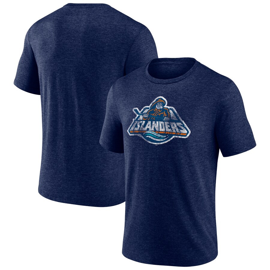 Men's New York Islanders Navy Wraparound Tri-Blend T-Shirt - ujerseystore