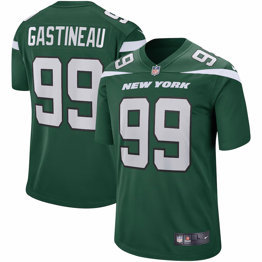 Men's New York Jets Mark Gastineau Nike Gotham Green Game Retired Player Jersey - ujerseystore