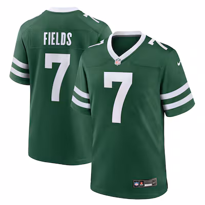 Youth New York Jets Justin Fields Nike Legacy Green Game Player Jersey - ujerseystore