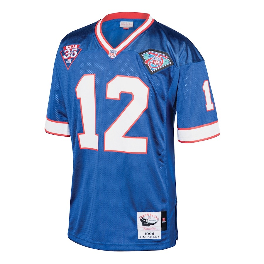 Men's Buffalo Bills 1994 Jim Kelly Mitchell & Ness Royal Authentic Throwback Retired Player Jersey - ujerseystore