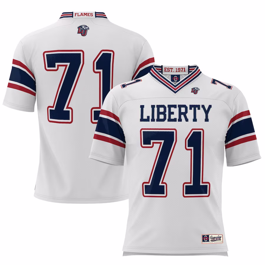 #71 Liberty Flames GameDay Greats Youth Football Jersey – White - ujerseystore