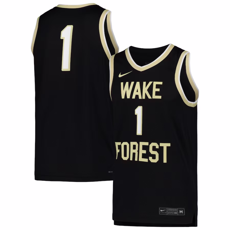 Wake Forest Demon Deacons Nike Replica Basketball Jersey - Black - ujerseystore